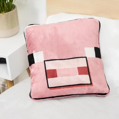 Image de Minecraft Couverture de Coussin Motif Cochon Multicolore Taille Unique