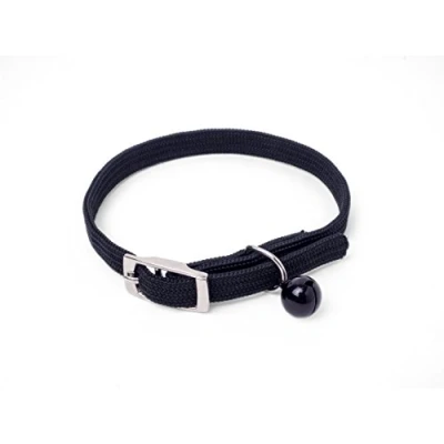 Image de Petface Collier pour Chat en Nylon Extensible avec Clip de sécurité Noir