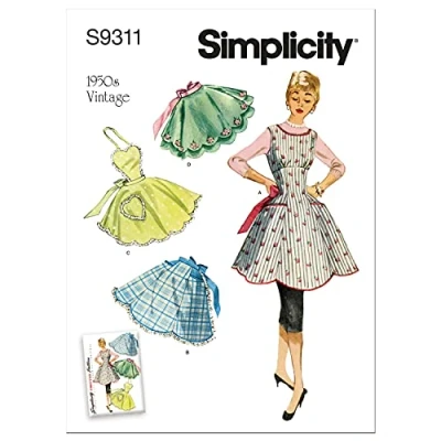 Image de Simplicity SS9311A Undefined Tablier A (S M L), papier, blanc