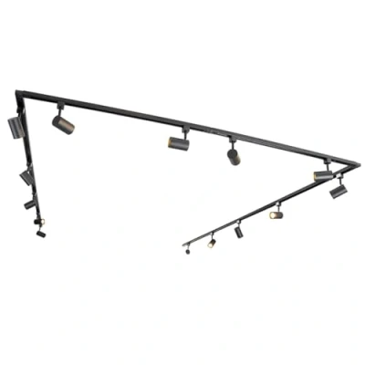 Image de QAZQA jeana Système de rail spot luminaire plafond, plafonnier compatible pour led 14 lumière L 753 cm Noir Moderne éclairage intérieur Salon I Chambre Cuisine Salle à manger