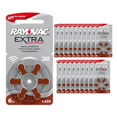 Image de 120 Piles auditives Rayovac 312 Extra Advanced/Pile auditive PR41 / pour appareils auditifs 312AE,A312,DA312,P312,PR312H
