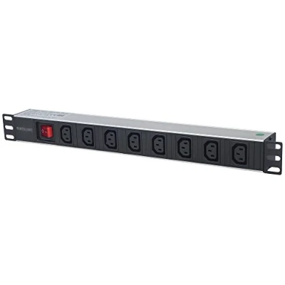 Image de Intellinet Barre multiprise 48 cm (19&quot;) 8 Prises C13/C14 Schwarz/Silber