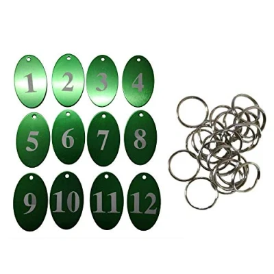 Image de Sourcemall Jetons numérotés en alliage d&#039;aluminium avec porte clés 1 100 Vert