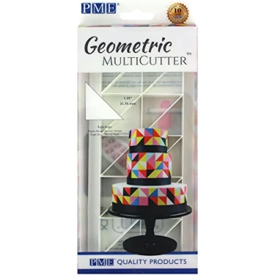 Image de PME Multicutter géométrique pour gâteau Triangle à Angle Droit Grand Format 3,2 cm, Plastique, Blanc, L