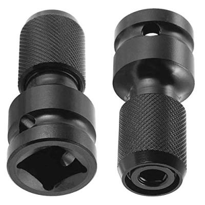 Image de DXLing 2 Pièces Adaptateurs de Douille 1/2&quot; Carré à 1/4&quot; Hexagonal Hex Ratchet Socket Clé Convertisseur Mandrin Libération Rapide pour Cliquet Impact et Porte embout Tournevis