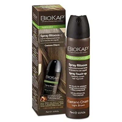 Image de Bios Line BioKap Spray pour retouches de teinture, châtain clair, recouvrir les racines en un instant, 75 ml