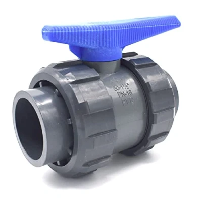 Image de Ezfitt Vanne PVC à sphère double union raccordement femelle coller abrisa 40mm