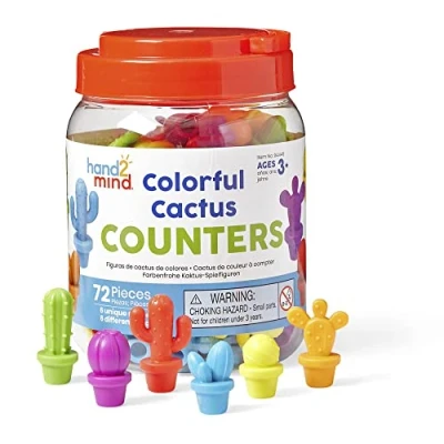 Image de Learning Resources Cactus de couleurs à compter, Objets tri mathématiques pour les classes maternelle, connaissances des nombres, séquences, tri, subitisation, partir 3 ans