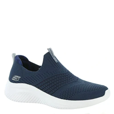 Image de Skechers Femme Ultra Flex 3.0 Classy Charm Basket, Bordure en Tricot Bleu Marine, 37.5 EU