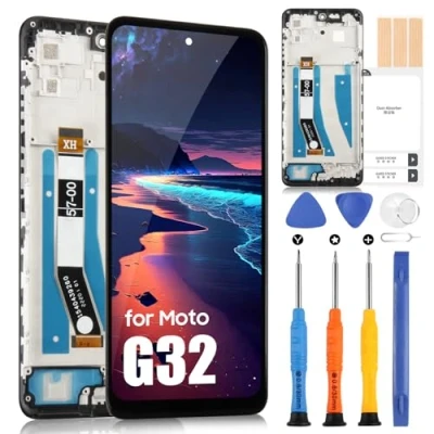 Image de pour Motorola Moto G32 LCD Écran, Remplacement de l&#039;Écran XT2235 6.5 pouces Affichage Digitazer Plein Assemblée avec Réparation Kit, Noir Cadre