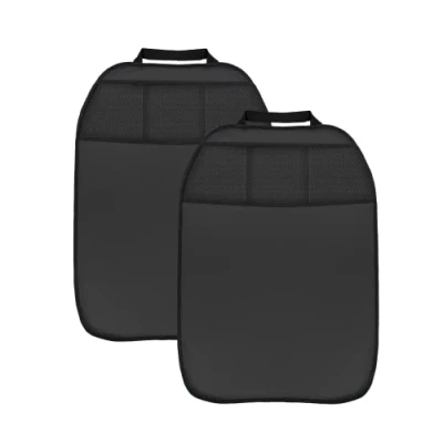 Image de L&amp;P Car Design GmbH L &amp; P a081s2 Lot de 2 en Cuir synthétique pour Dossier siège Protège Protection arrière dans Noir avec 3 Poches Organiseur