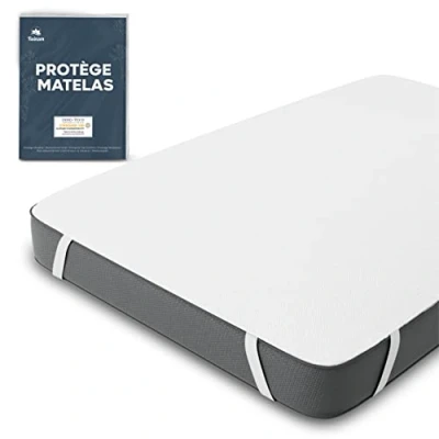 Image de Protege Matelas 140x190 Imperméable Certifié Oeko TEX par Twinzen Alese cm en Coton Respirant avec 4 Coins Elastiques