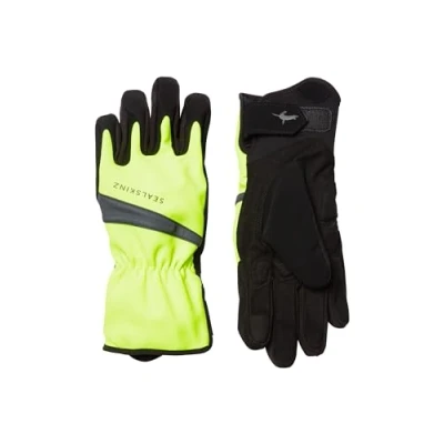 Image de SEALSKINZ Gant du vélo imperméable pour Tous Les Temps Noir/Jaune néon L