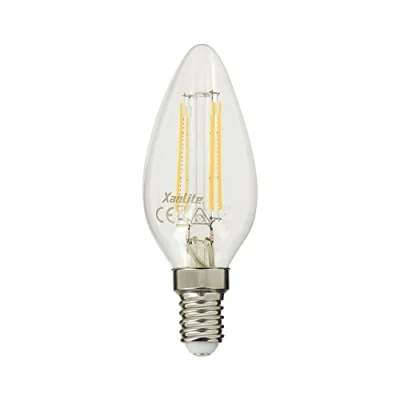 Image de Ampoule À Filament LED Flamme Culot E14 Angle D&#039;Éclairage 320 4W Équivalant 40W 470 Lumens Lumière Blanc Neutre RFV470FOCW Xanlite