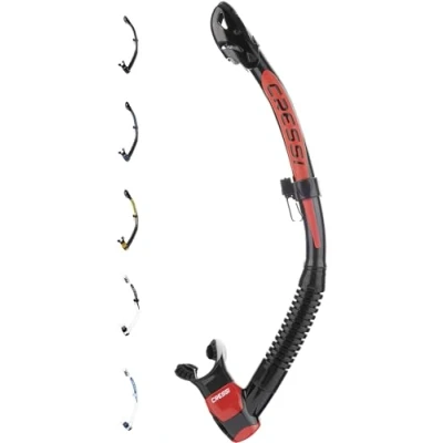 Image de Cressi Itaca Ultra Dry Snorkel Tuba Sec pour la plongée et l&#039;apnée Unisex Adult, Noir/Rouge, Taille Unique