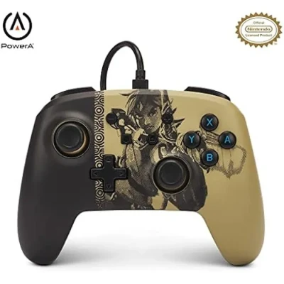 Image de PowerA manette filaire améliorée pour Nintendo Switch, modèle Switch OLED et Lite, accessoire de jeu, filaire, sous licence officielle Zelda: Ancient Archer