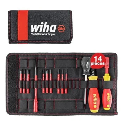 Image de Wiha 40674 Tournevis manuel Jeu dynamométrique Set 13 Pièces Rouge/Jaune