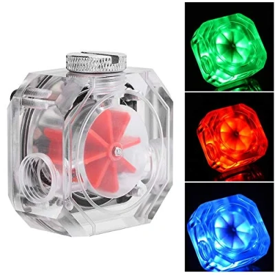Image de Bewinner1 Débitmètre Indicateur, Filetage G1/4 Capteur de Débit d&#039;eau, 8 Roues, 3PIN Connecteur, Acrylique Carré Transparent Indicateur pour Système Refroidissement d&#039;eau PC