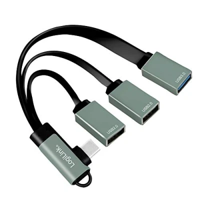 Image de Hub USB 3.1 Gen1 vers 5 Gbps avec fiche coudée à 90 2 Ports 2.0 (Type A) et 1 Port 3.0