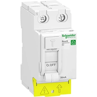 Image de Schneider Electric Resi9 inter différentiel 2P 63A 30mA Type AC peignable alim bas R9PRC263