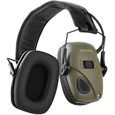 Image de awesafe Casque de Tir antibruit électronique GF01 Réduction du Bruit Maximisation Son Sécurité Electronique antibruit, Protection Auditive,Idéal pour Le et la Chasse (Vert Pro)