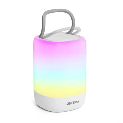 Image de GRIFEMA Lampe de Chevet Rechargeable Tactile, Veilleuse RGB à Gradient Automatique, 15h Autonomie, Minuterie 30min, USB C, Base Anti Dérapante, Pour Chambre, Enfants et Camping, Modèle GD104
