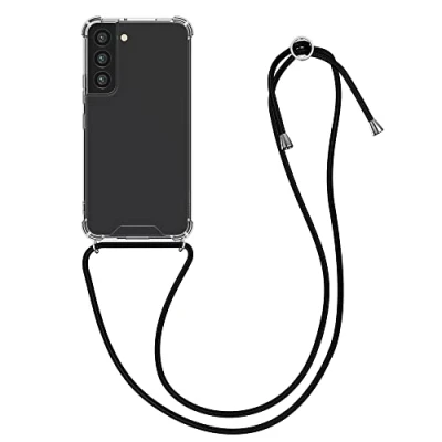 Image de kwmobile Coque Collier Compatible avec Samsung Galaxy S22 Housse de Protection en TPU Cordon Sangle Noir Transparent