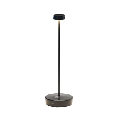 Image de Zafferano Swap Pro Lampe de Table LED sans Fil Rechargeable Tactile Dimmable d&#039;Intérieur et d&#039;Extérieur IP65 Temp. Lumière 2700K Corps en Aluminium H32,5 (Noir)