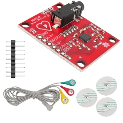 Image de GERUI Module ECG AD8232 Mesure capteur de fréquence cardiaque Kit surveillance pour Arduino