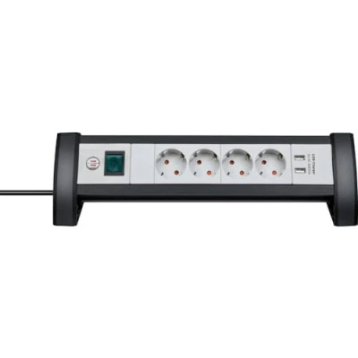 Image de BRENNENSTUHL 1156250534 Base múltiple Premium Office Line Para sobremesa (4 Tomas y 2 puertos USB)