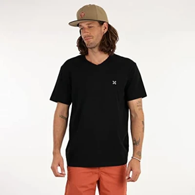 Image de OXBOW P0TIVE Tee Shirt Manches Courtes col V uni Noir
