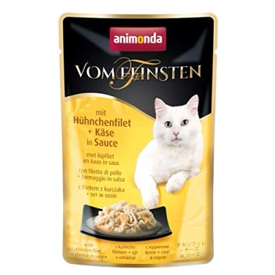 Image de animonda Vom Feinsten Nourriture pour Chat Adulte avec Filet de Poulet + Fromage dans Un Sac Frais 18 x 50 g
