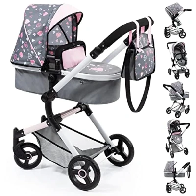 Image de Bayer Design 18419AA Landau pour poupée Neo Vario avec Sac, Convertible en Poussette Canne, Pliable, réglable, Reversible