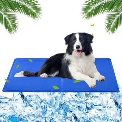 Image de Huifengjie Tapis Rafraichissant Chien Durable été,Coussin Indestructible,Coussin Imperméable pour Chien,Convient aux Chiens ou Chats de Petite et Moyenne Taille(Bleu,50cmx65cm)