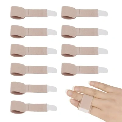 Image de 10 Pcs attelles de doigt, Doigt orteils en maillet, Bandes Maintien Doigts pour Chevauchement des Orteils, Pinces Cassées, Chevauchantes, Courbées
