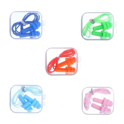 Image de 5 Paires Bouchon d&#039;oreille Filaire, Bouchons pour Dormir, en Silicone, Réutilisables Réduction de Bruit Convient, Travail, Sommeil, Nager.