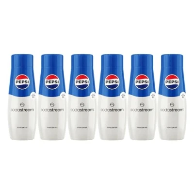 Image de SodaStream Lot de 6 Concentrés Pepsi pour Machine à Eau Pétillante et Soda Préparez jusqu&#039;à 9 Litres en Quelques Secondes, Goût Original, 440ml