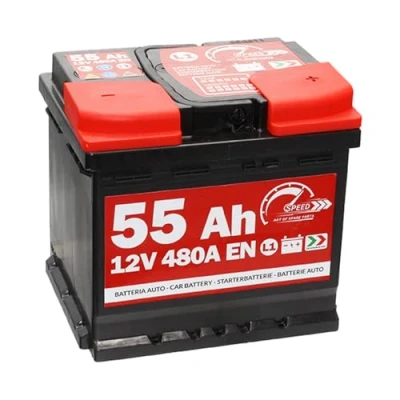 Image de SMC 7903430 L155 Speed Batterie de voiture d’origine, 12 V 55 Ah 480 A, avec pôle positif à droite