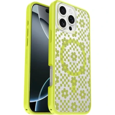 Image de Coque OtterBox Symmetry Series Clear MagSafe pour iPhone 16 Pro Max, Antichoc, Anti Chute, Fine, supporte 3X Plus de Chutes Que la Norme Militaire, Transparent/Jaune