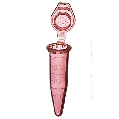 Image de MUHWA Lot de 1000 microtubes à centrifuger gradués en polypropylène avec capuchon clipser Rouge Contenance 0,5 ml