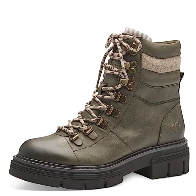 Image de Marco Tozzi Bottines à plateau, Femme, Taille: 37, Khaki comb Tissu / matière synthétique