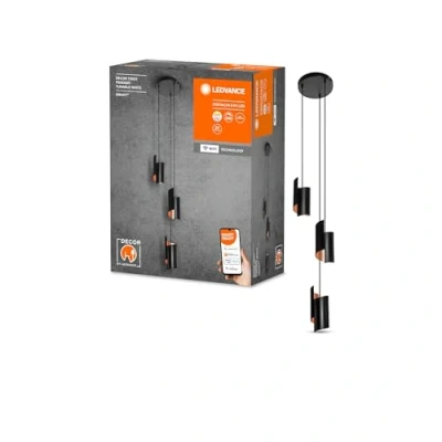 Image de LEDVANCE Suspension SMART+ WiFi DECOR, noir, 24,5W, 2100lm, blanc réglable 3000 6500K, dimmable, répartition de la lumière haut et bas, contrôlable par application, compatible avec Amazon Google