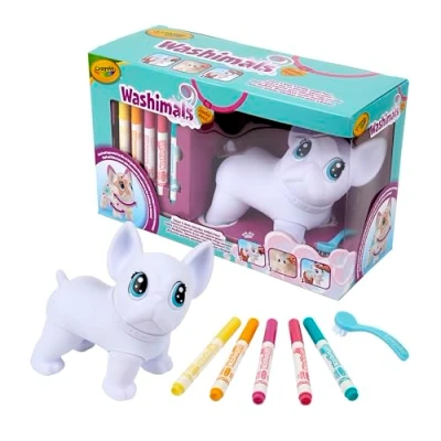 Image de CRAYOLA Washimals Jumbo Pets, Set Big Wilbur avec 5 Feutres Lavables et Brosse, Jeux Cadeau pour Enfants, à partir de 3 Ans, 74 0227