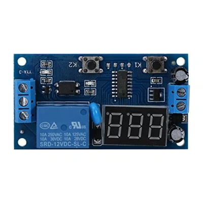 Image de Commutateur de relais minuterie retard Cycle DC 12 V carte temps infini réglable avec affichage LED pour équipement d&#039;exploitation