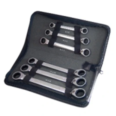 Image de KS TOOLS 503.4580 Kit de clés polygonales doubles à cliquets 72 19, 8 Acier chrome vanadium