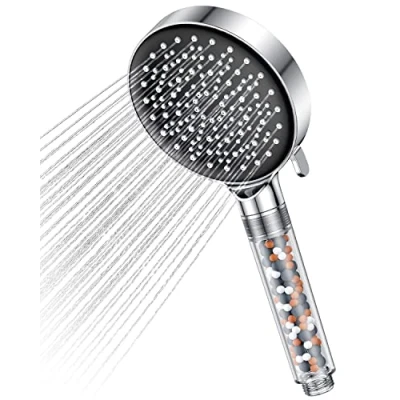 Image de pommeau de Douche, YEAUPE douche économie d&#039;eau, haute pression avec 6 modes jet, anti calcaire, Chromés 7.5L/min