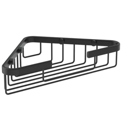 Image de Ideal Standard IOM Porte Savon Mural Panier Grille d&#039;Angle pour Douche Noir mat Fixations incluses A9105XG