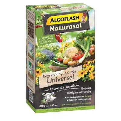 Image de ALGOFLASH NATURASOL Engrais universel longue, Jusqu&#039;à 16m², 800gr, AUNIBIO8, Vert