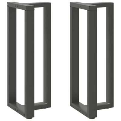 Image de vidaXL Pieds de table bar forme T 2 pcs anthracite acier, pied table, en métal, meuble, 4013086
