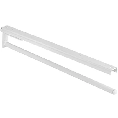 Image de Gedotec Porte Serviettes Coulissant Meuble pour Salle de Bain &amp; Cuisine pivotant à 90 H6008 Blanc torchons 2 Branches Longueur 465 mm 1 Pièce